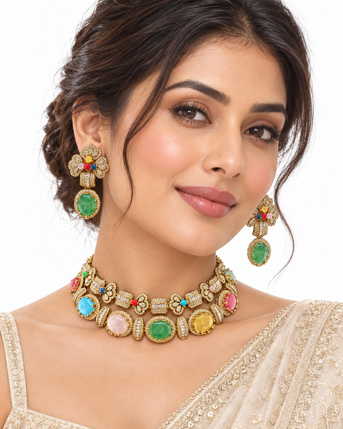 Rangrez Cabochon Collar Set