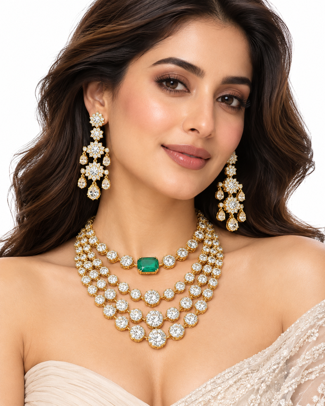 Isha Triple-Strand Statement Necklace Set