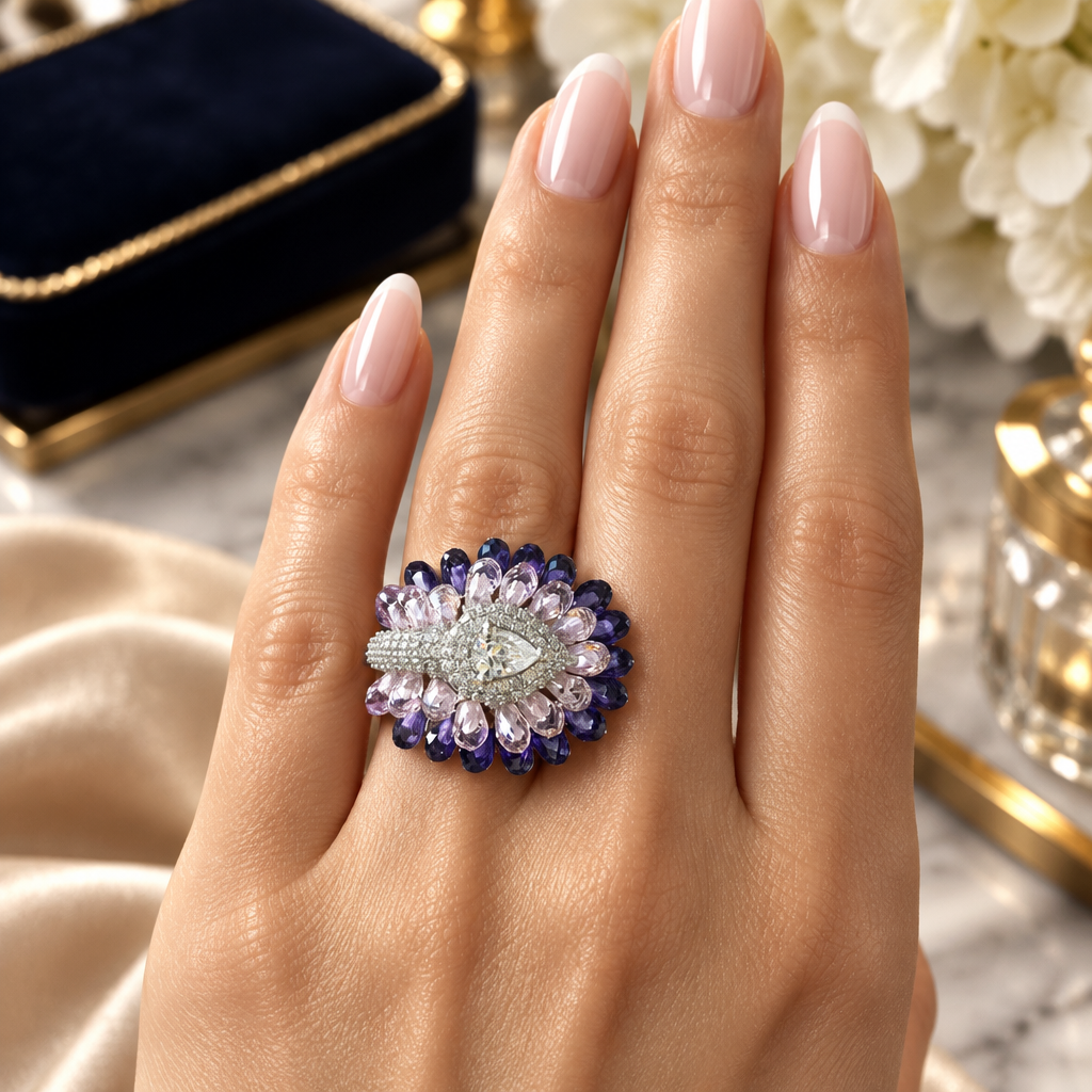 Lavanya Beaded Petal Ring