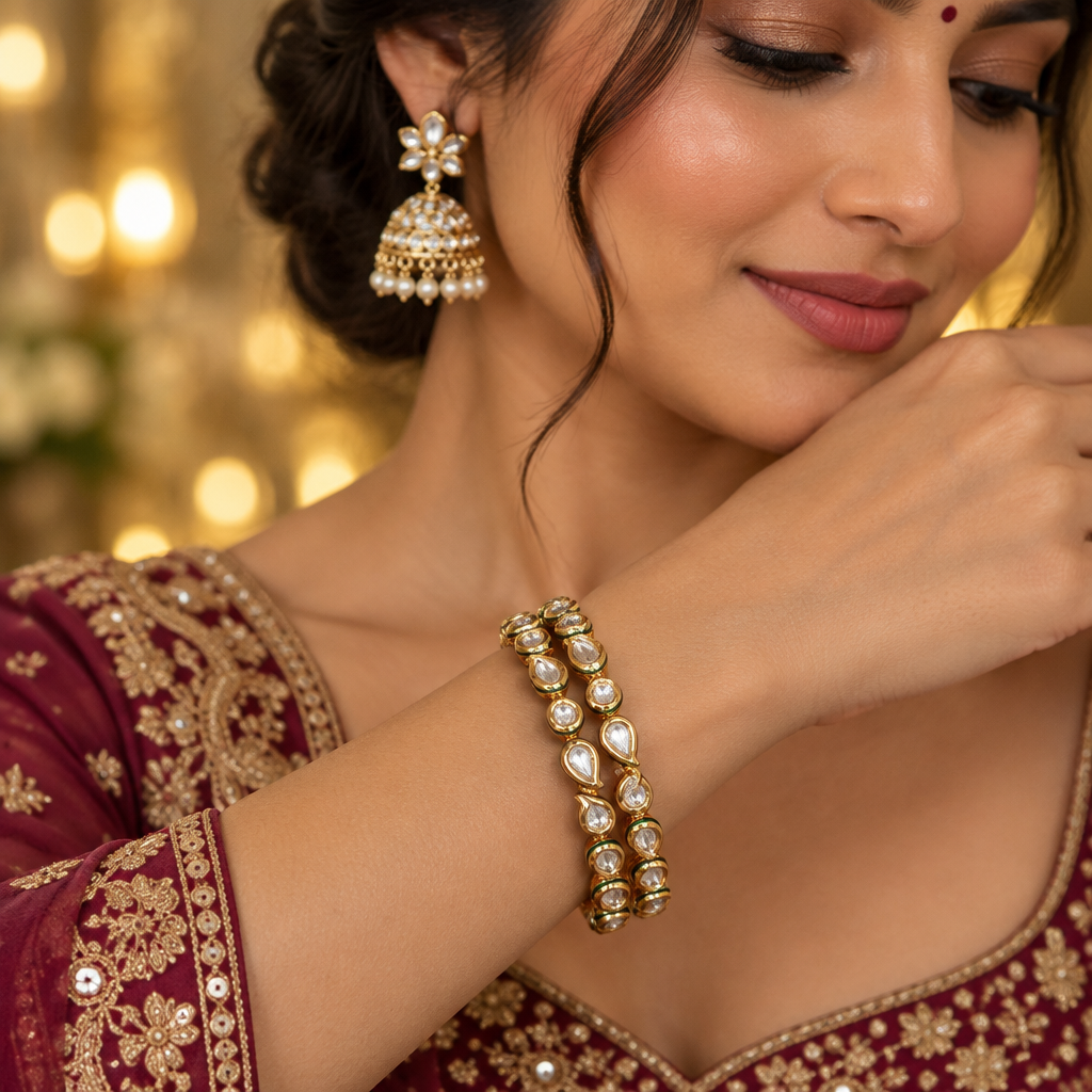 Saira Leafline Bangle Pair