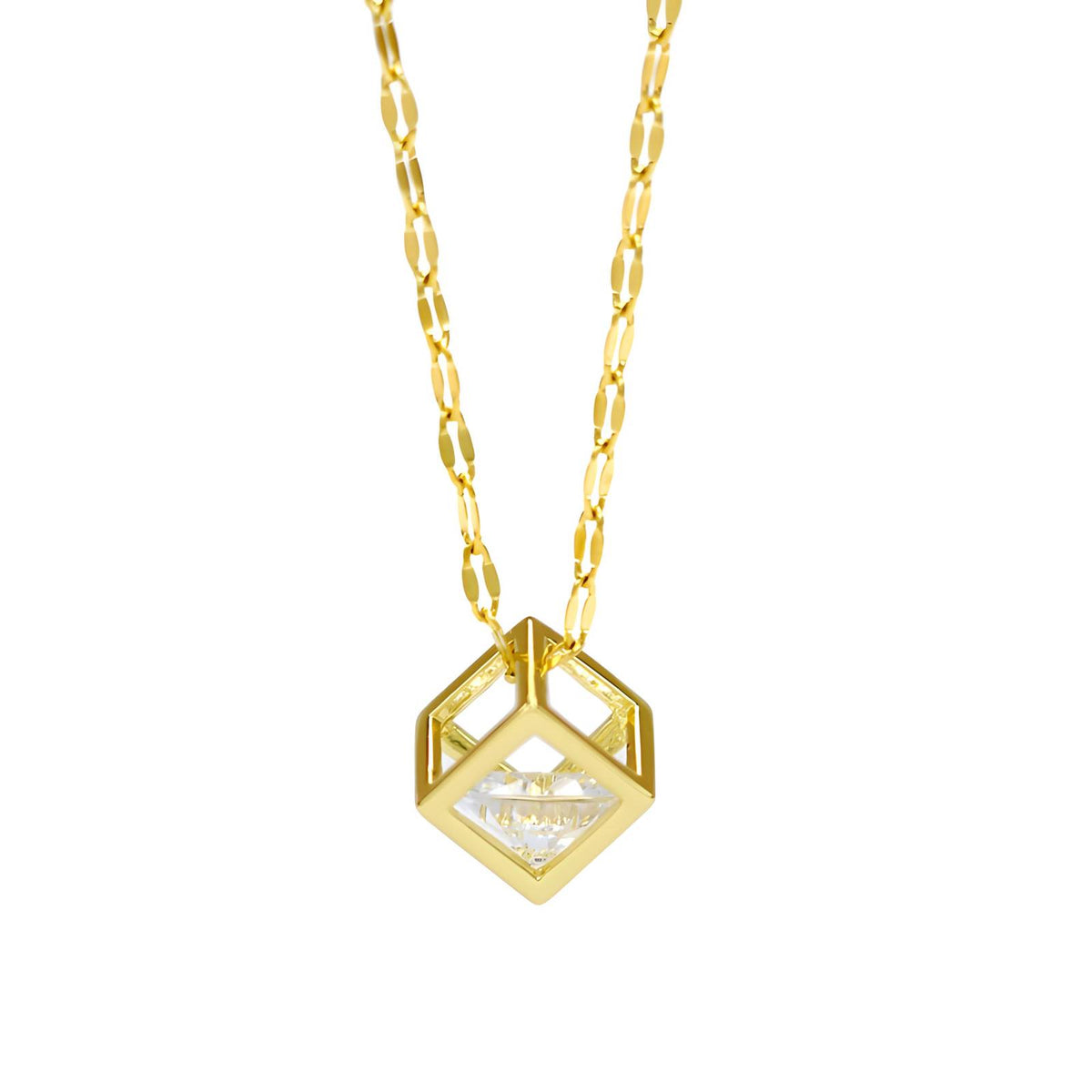 Brooklyn Diamond Cube Necklace