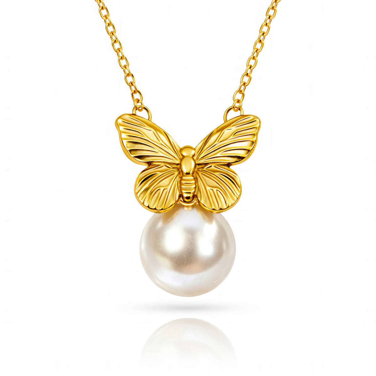 Emily Pearl Butterfly Necklace