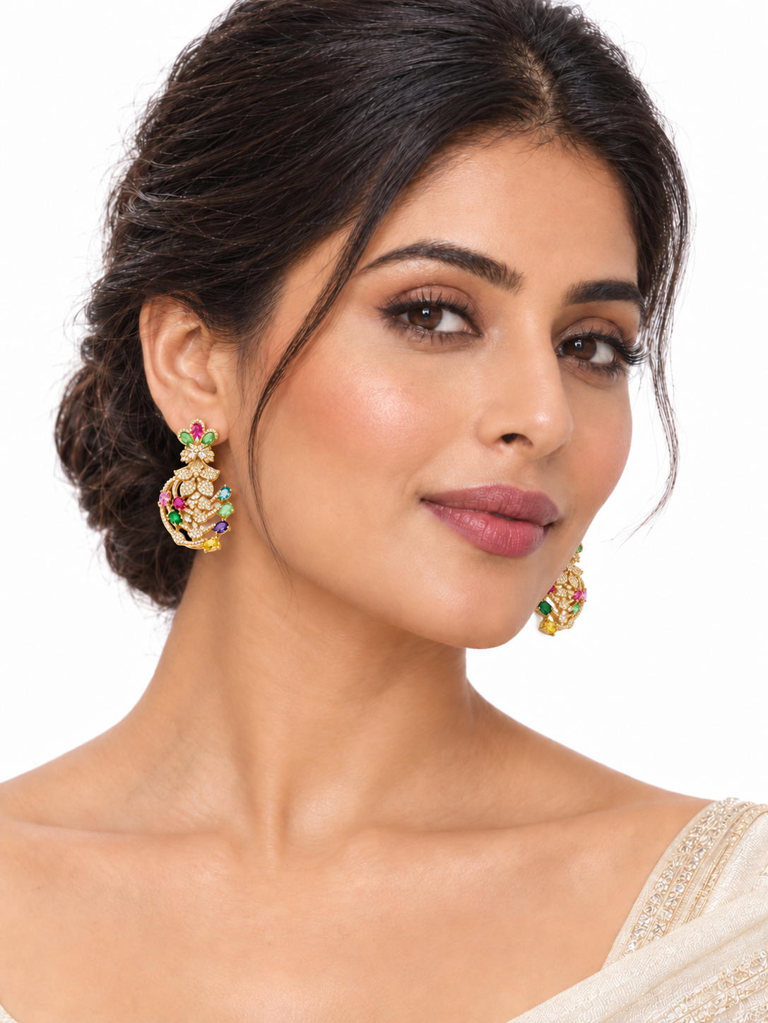 Garden Bloom Designer-Inspired Statement Earrings (Multicolor)
