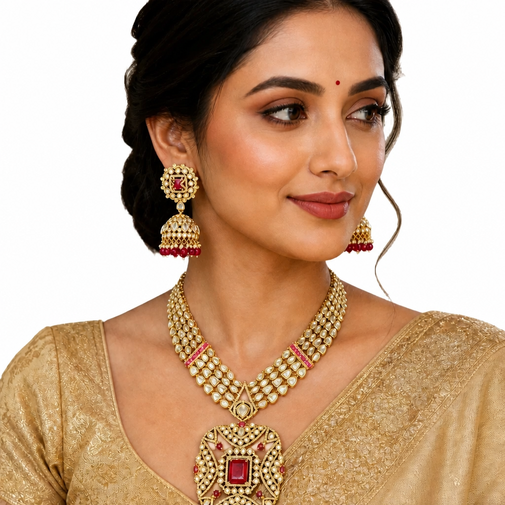 Ruhani Ruby Crest Necklace Set