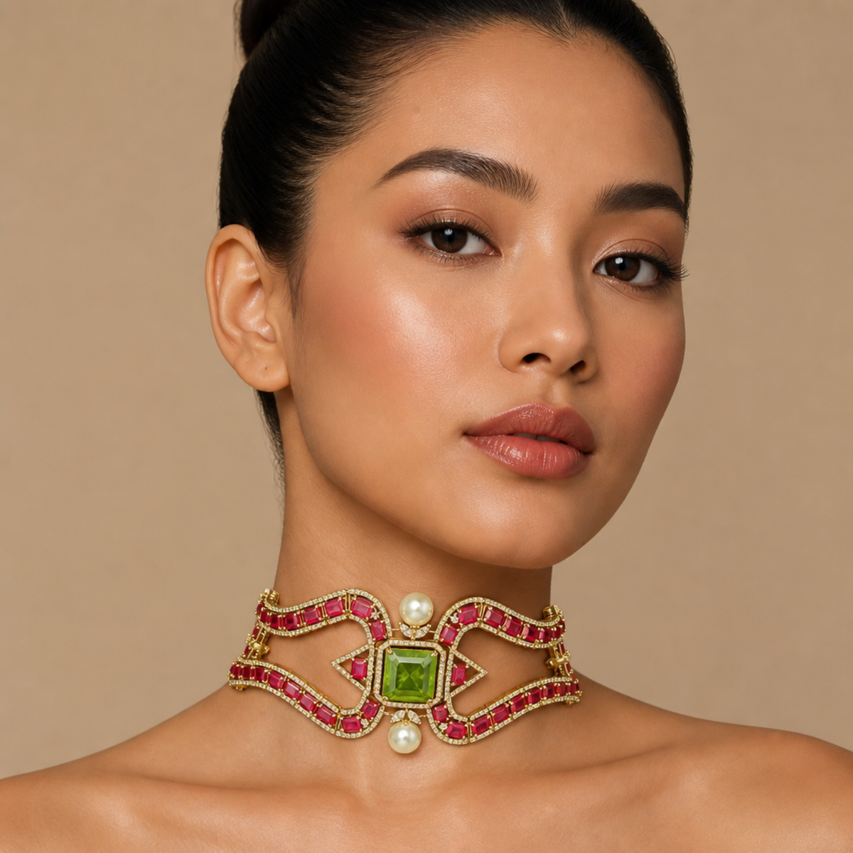Zalika Enamel Ribbon Choker Set