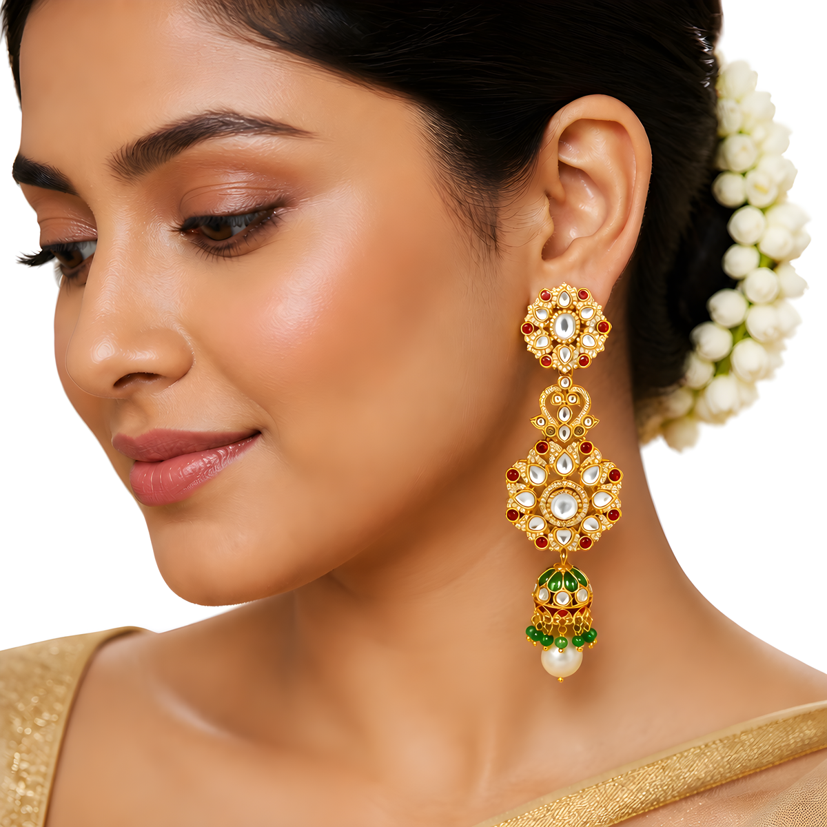 Ruby Vine Jhumki Drops