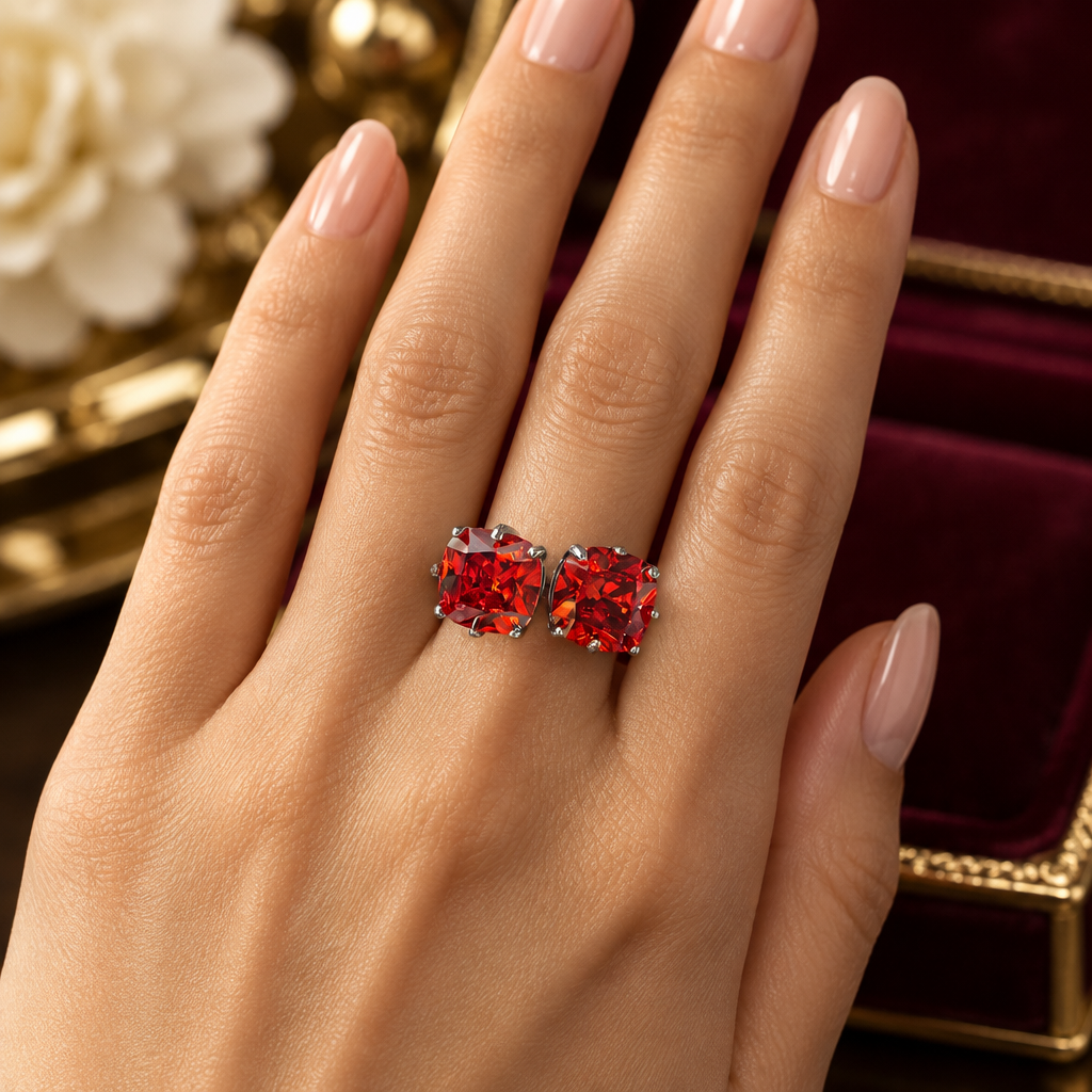 Duet Cushion Open Ring
