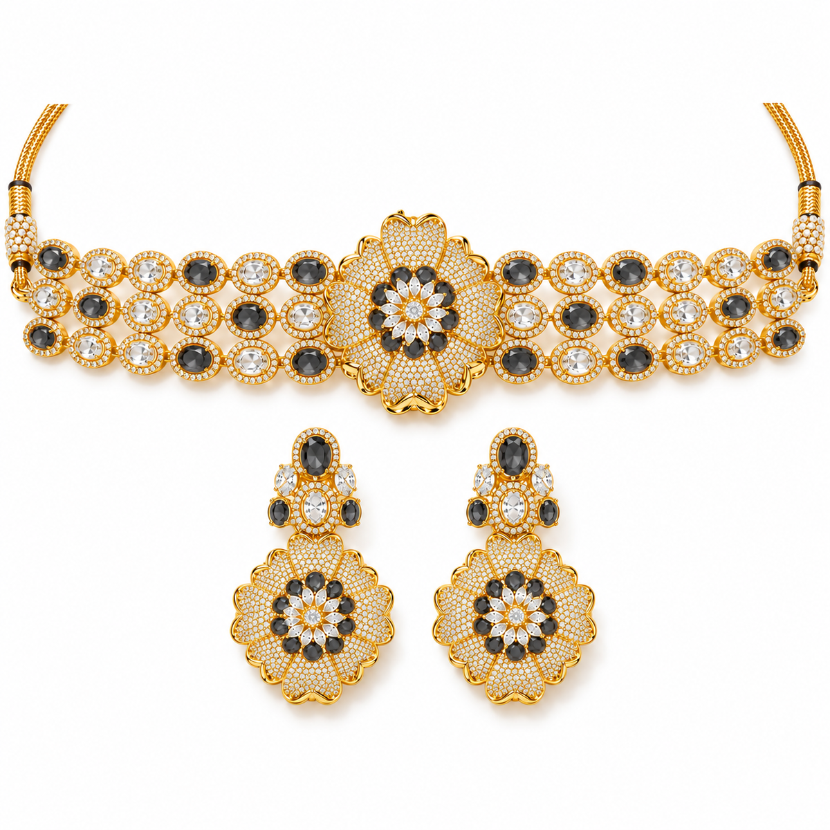 Saleema Floral Halo Choker Set