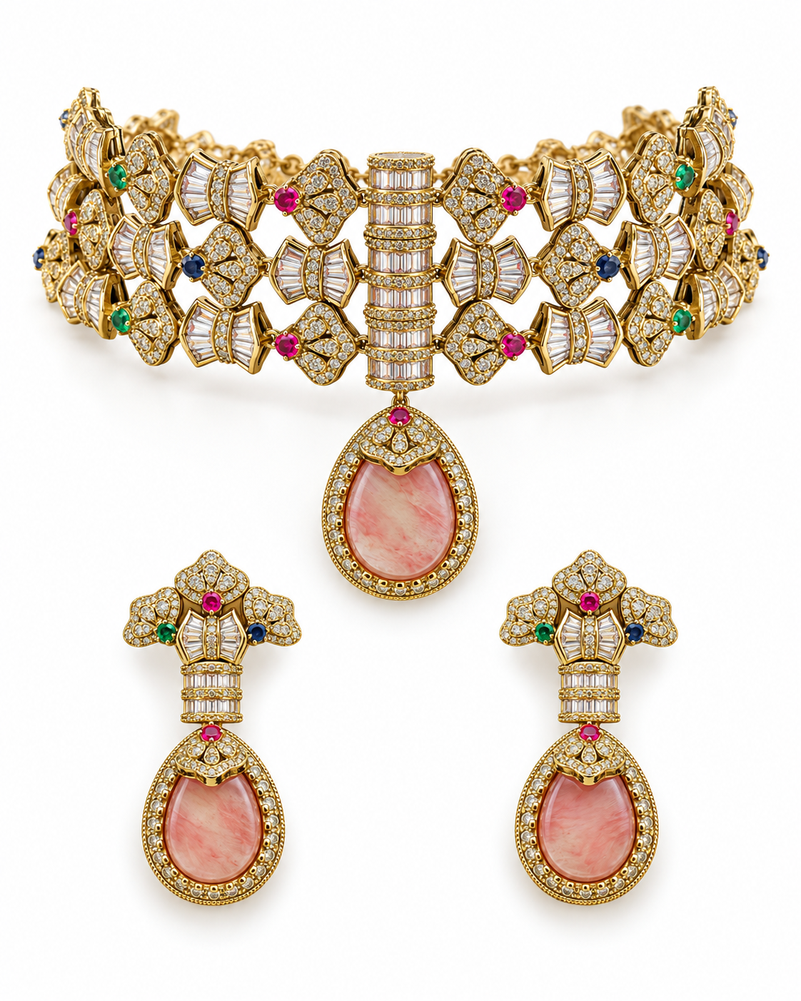 Zariya Blush Marble Choker Set