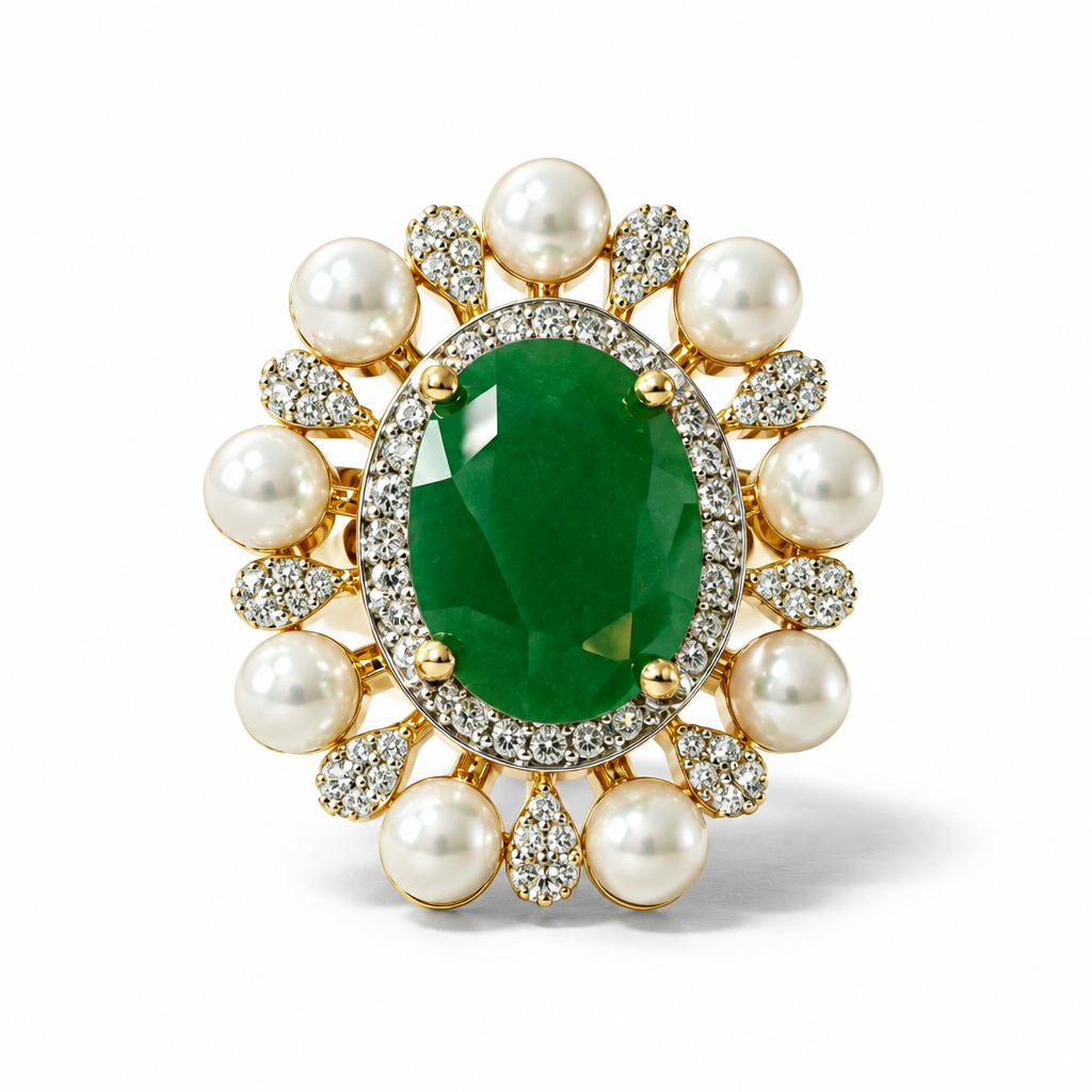 Mahira Pearl Halo Ring