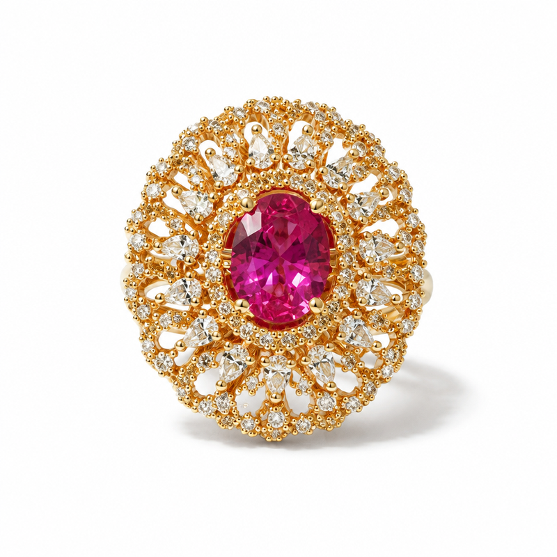 Mehrunisa Oval Lace Ring