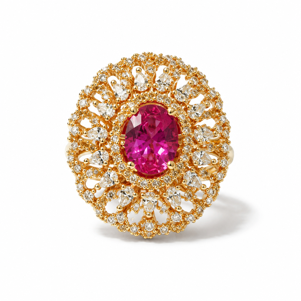 Mehrunisa Oval Lace Ring