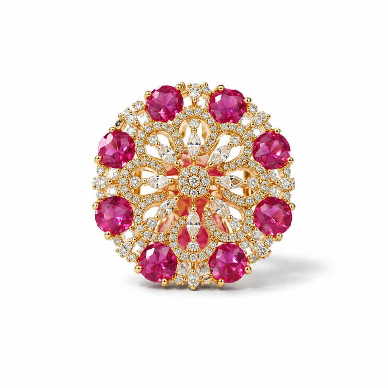 Zinnia Filigree Ring