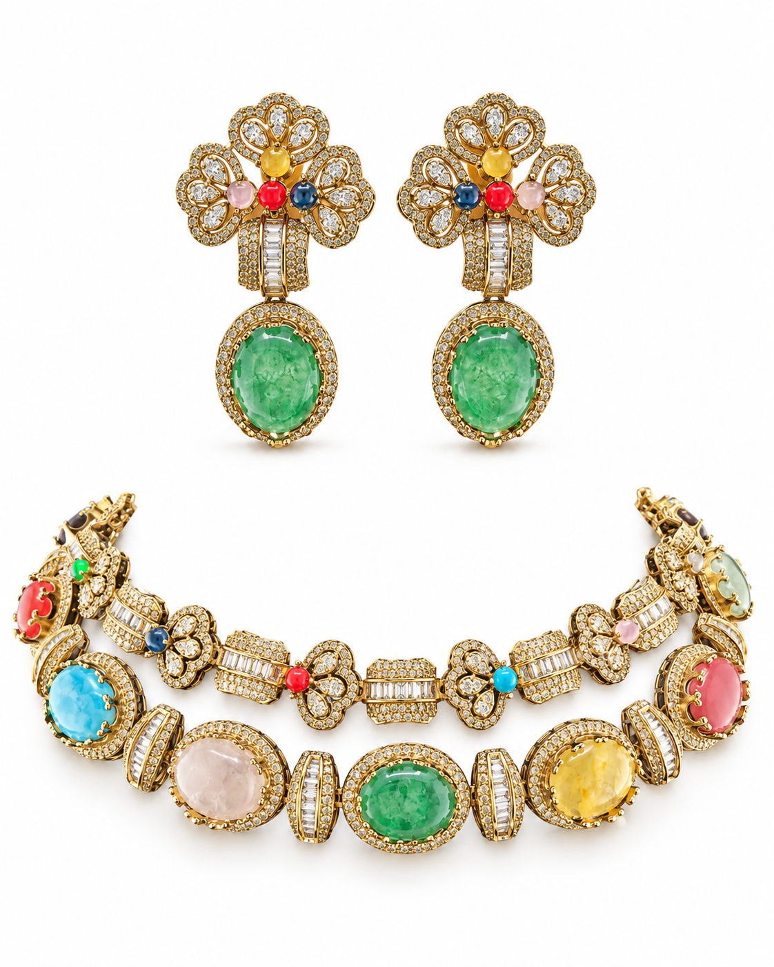 Rangrez Cabochon Collar Set