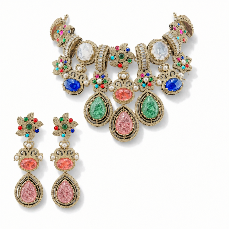 Meher Mosaic Teardrop Collar Set