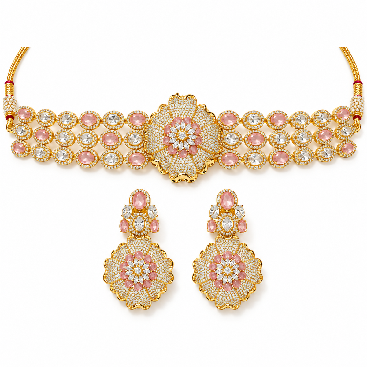 Saleema Floral Halo Choker Set