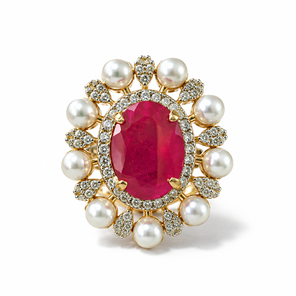 Mahira Pearl Halo Ring