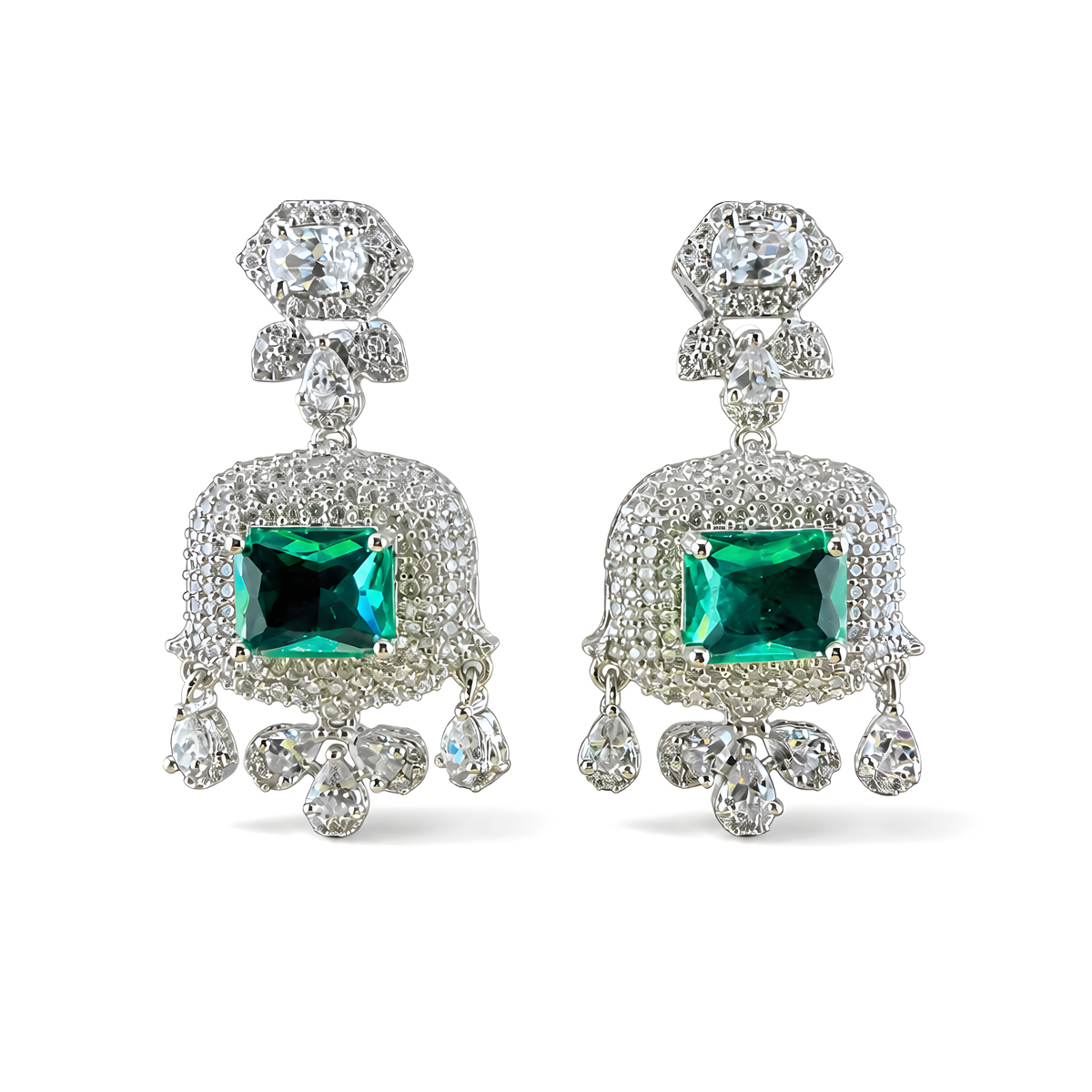 Elara Geometric Bell Drop Earrings