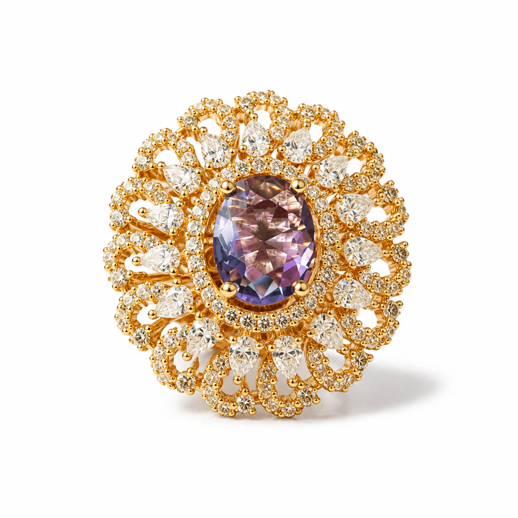 Mehrunisa Oval Lace Ring