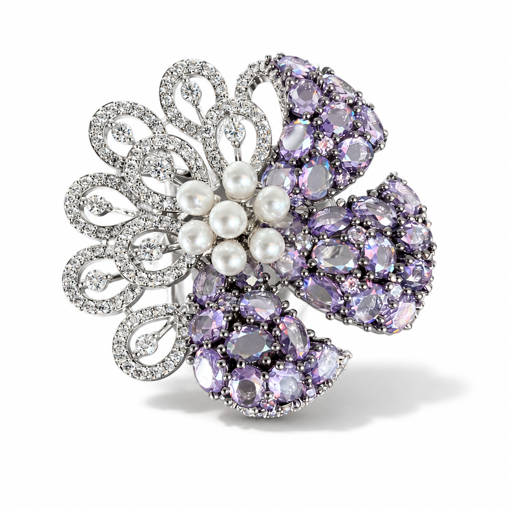 Gulrukh Peacock Bloom Ring