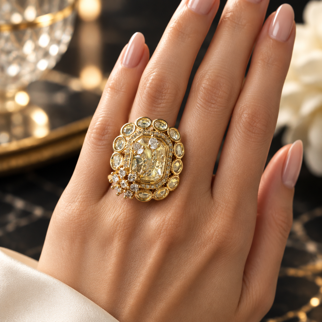 Kiyana Arch Mosaic Ring