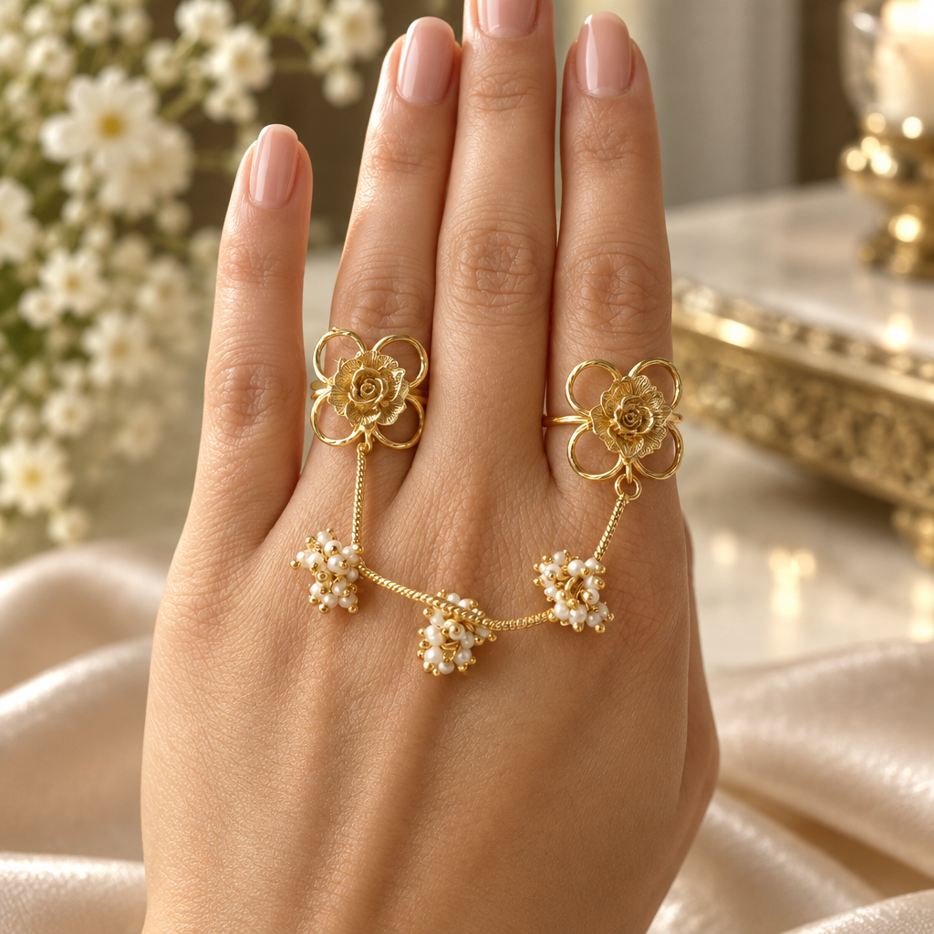 Phool Jhumar Chain Ring