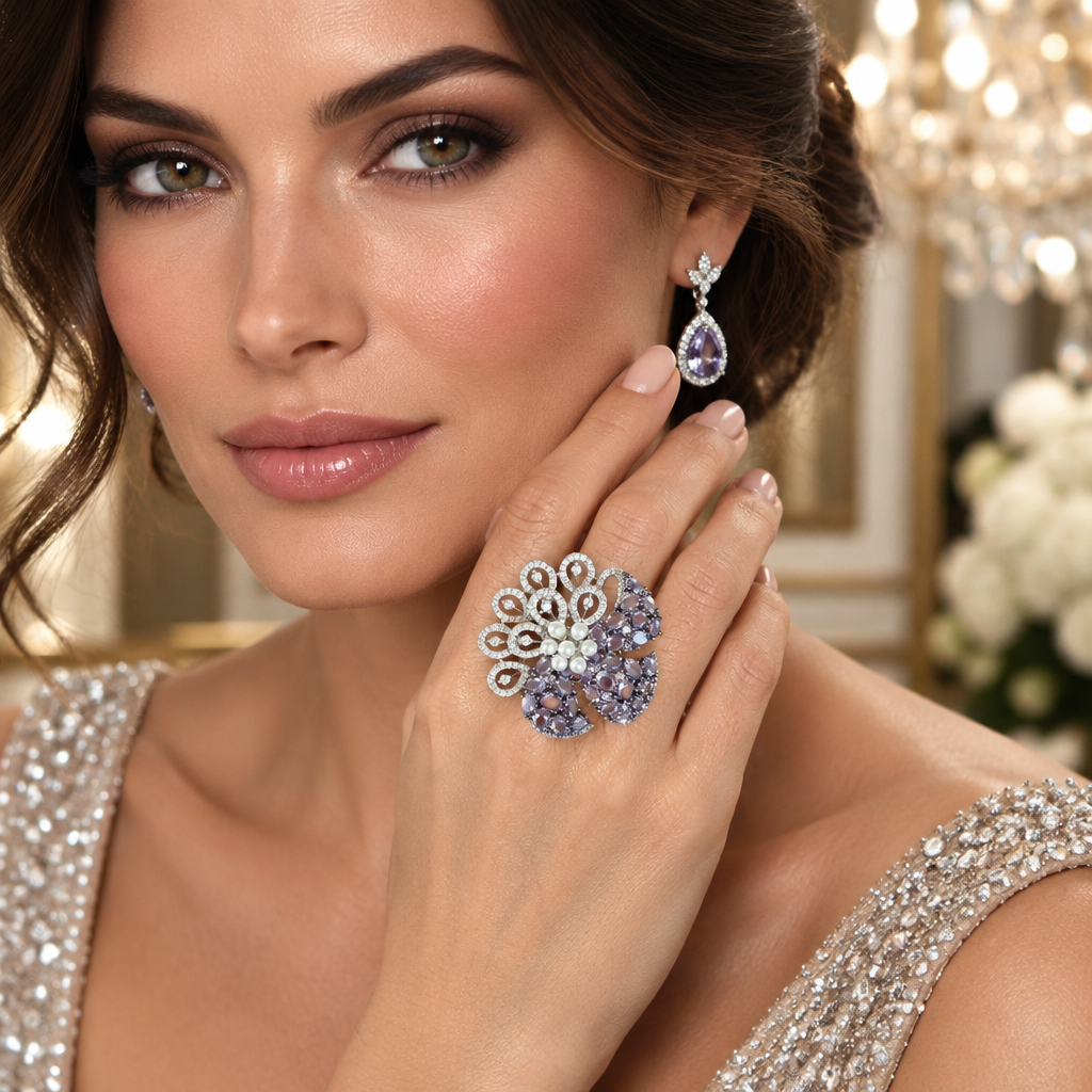 Gulrukh Peacock Bloom Ring