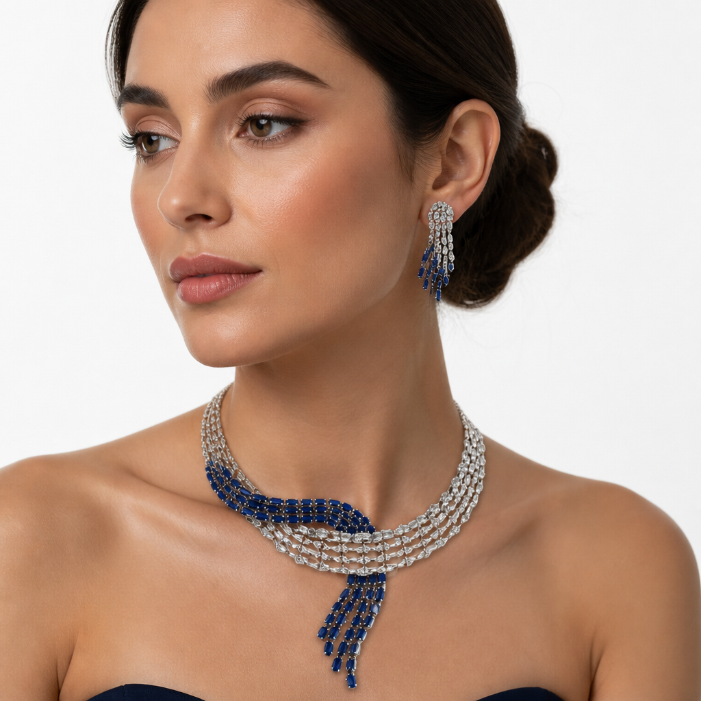 Royal Cascade Statement Necklace Set