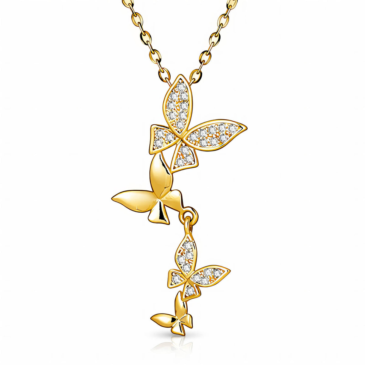 Ava Crystal Butterfly Cascade Necklace