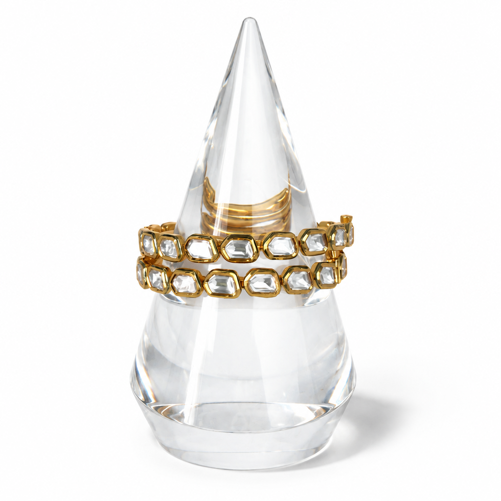 Aarna Emerald Frame Bangle Pair