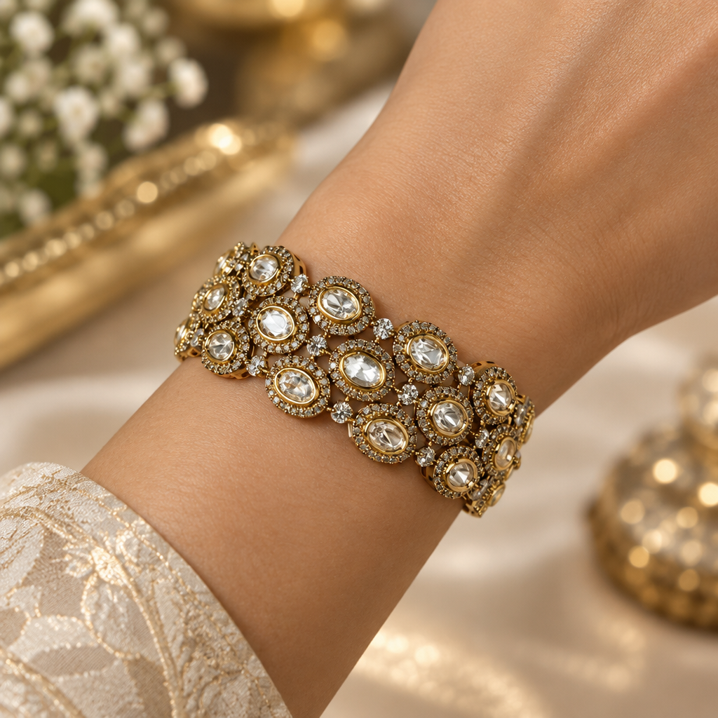 Samira Oval Halo Openable Kada