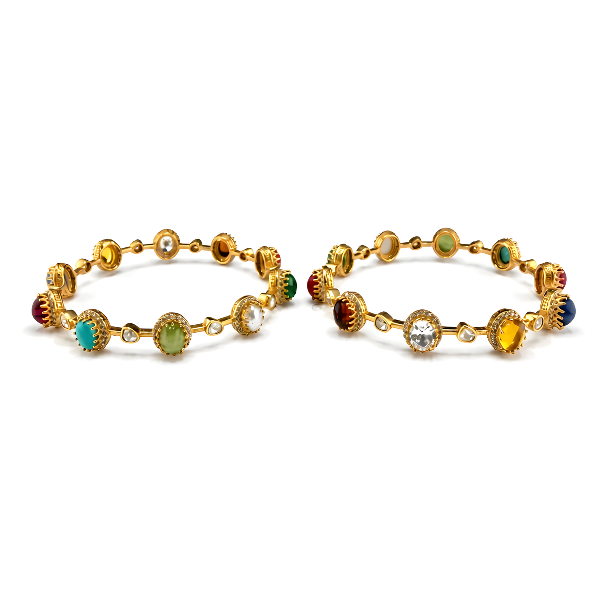 Rangoli Cabochon Bangle Pair