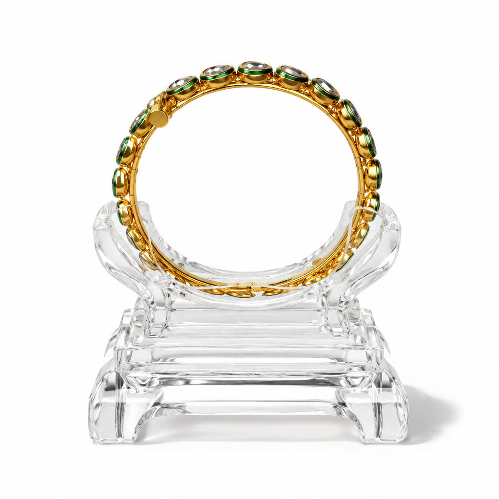 Kyra Emerald Teardrop Openable Bangle Pair