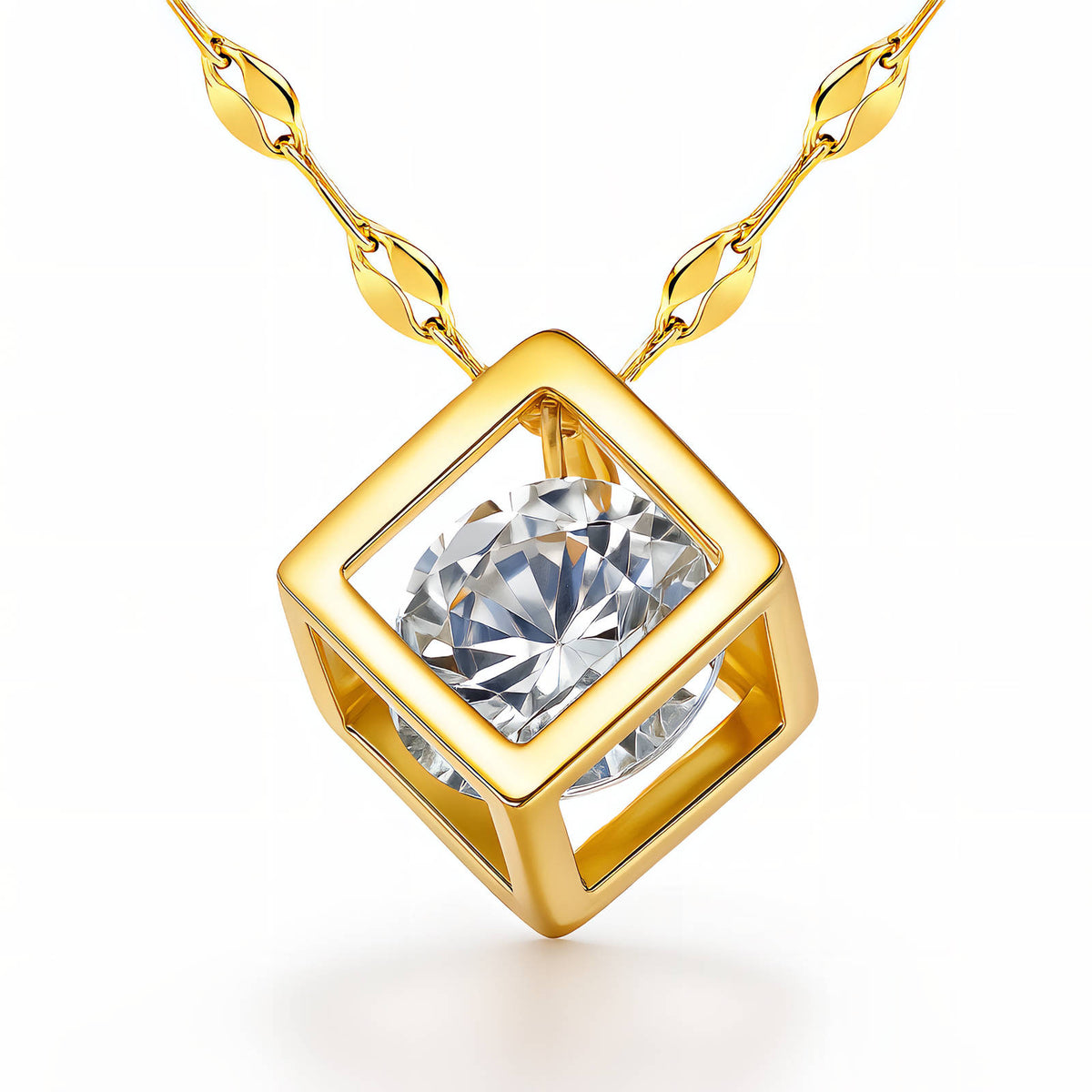 Brooklyn Diamond Cube Necklace