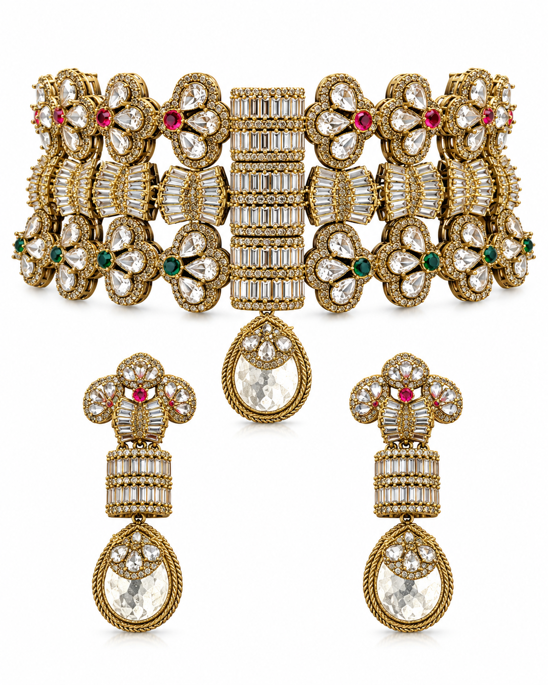 Avyara Floral Grid Choker Set