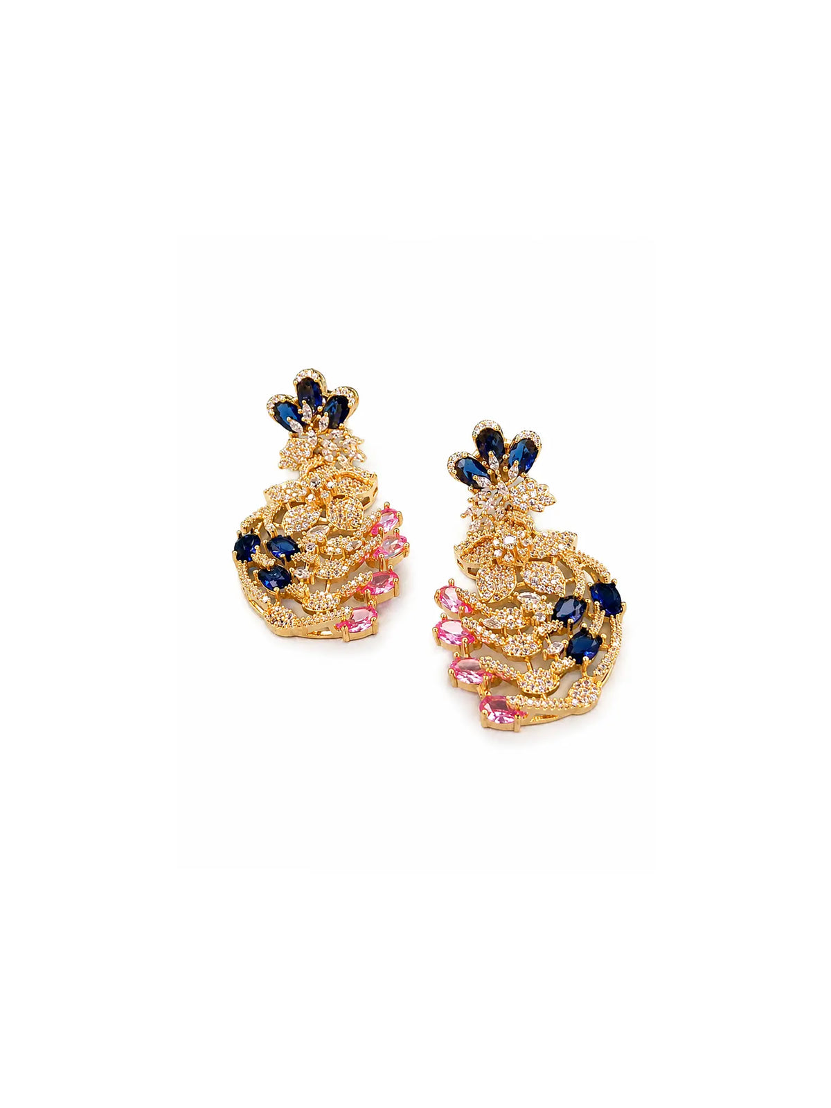Garden Bloom Designer-Inspired Statement Earrings (Multicolor)