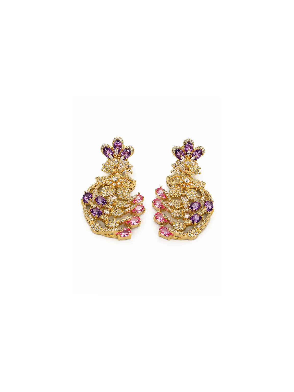 Garden Bloom Designer-Inspired Statement Earrings (Multicolor)