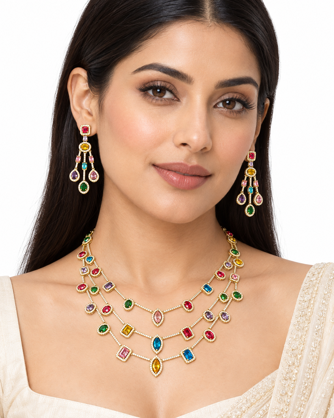 Kyra Multicolor Layered Necklace Set