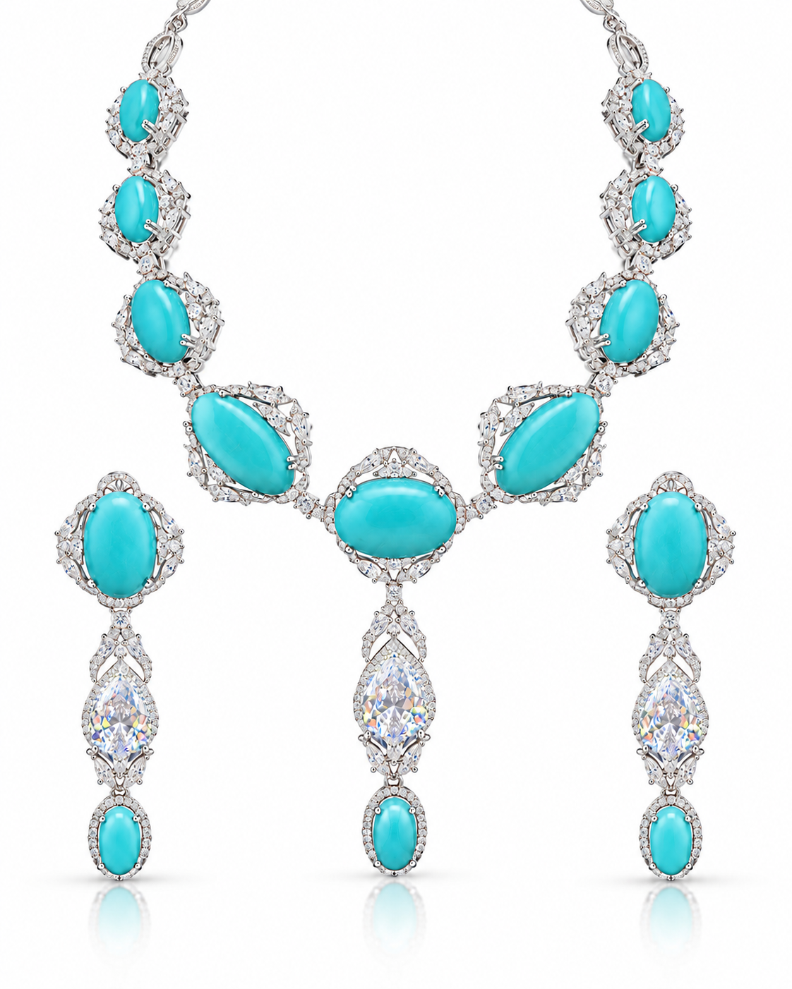 Solene Peach Oval Cascade Set