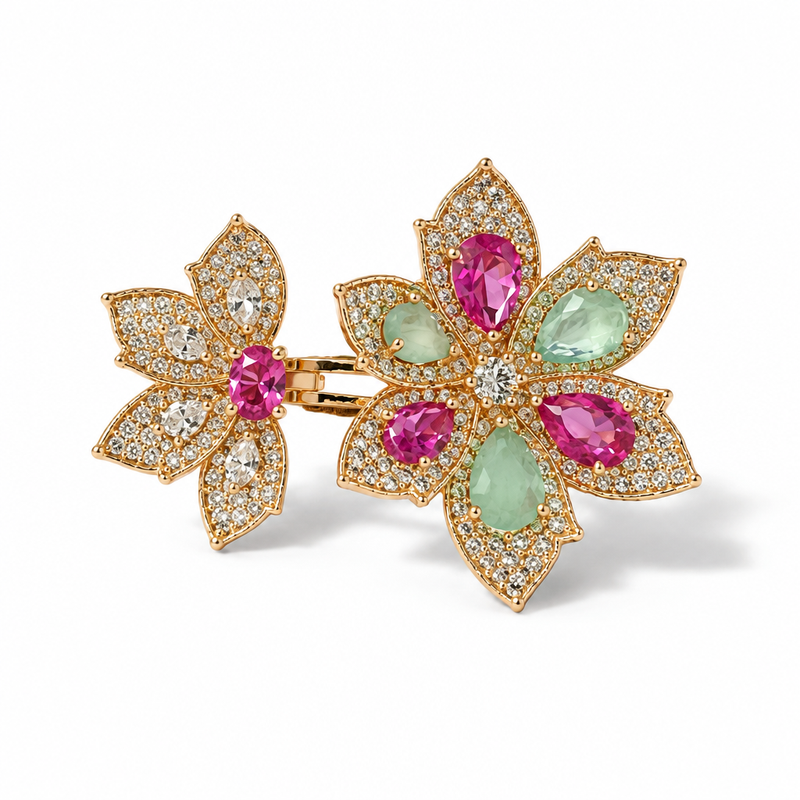 Roselle Twin Bloom Ring