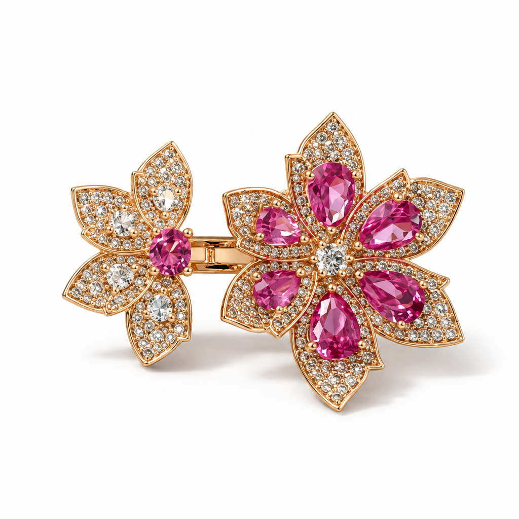 Roselle Twin Bloom Ring
