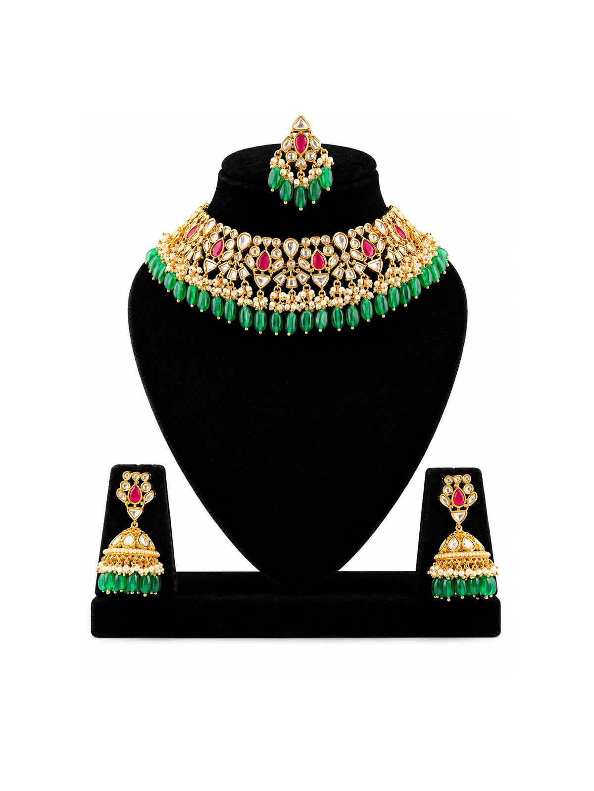 Pooja Emerald Bridal Set