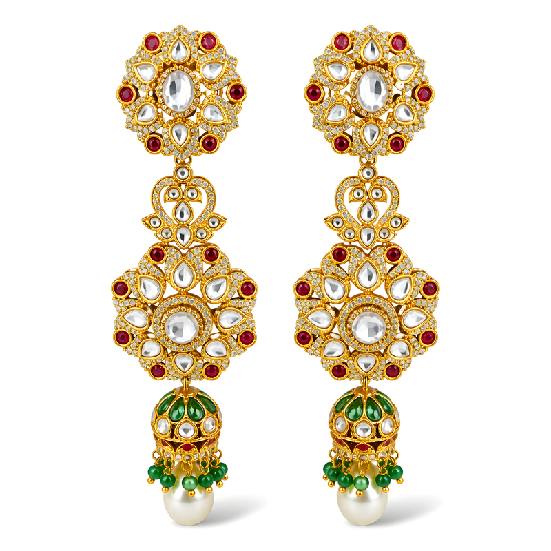 Ruby Vine Jhumki Drops