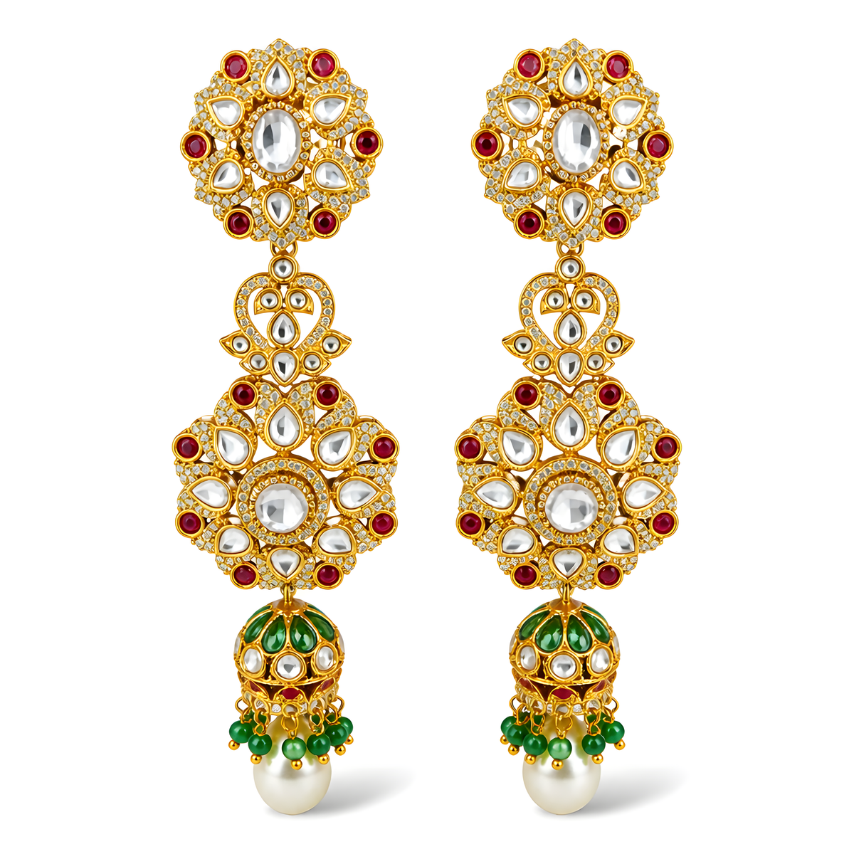 Ruby Vine Jhumki Drops