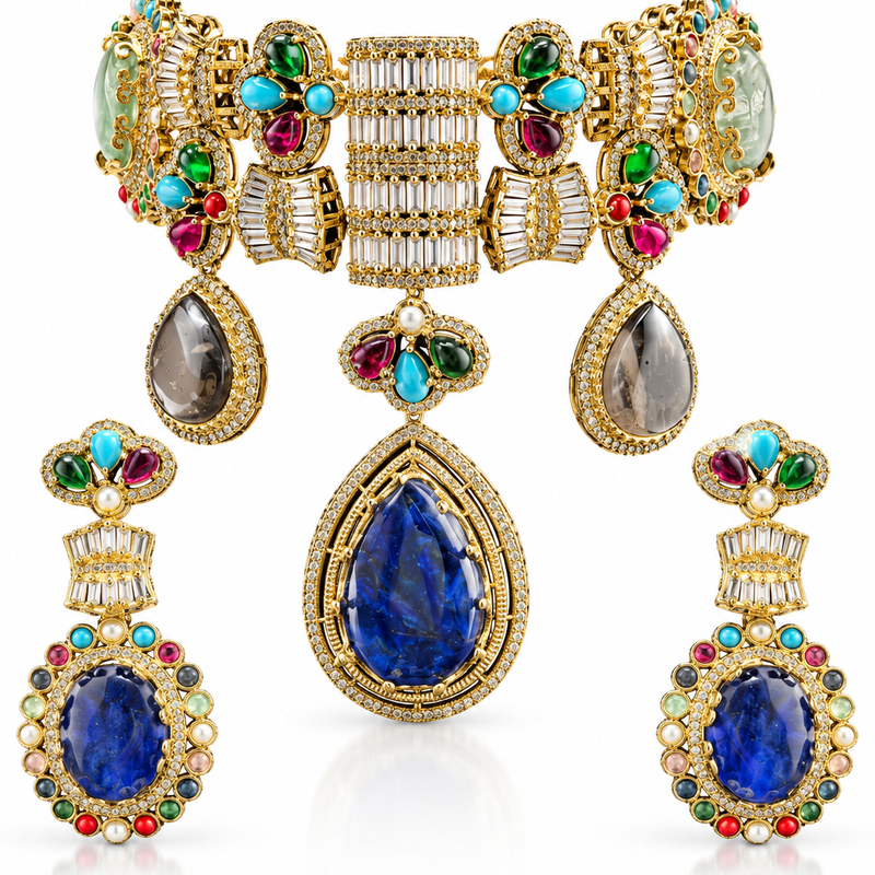 Azura Mosaic Teardrop Choker Set