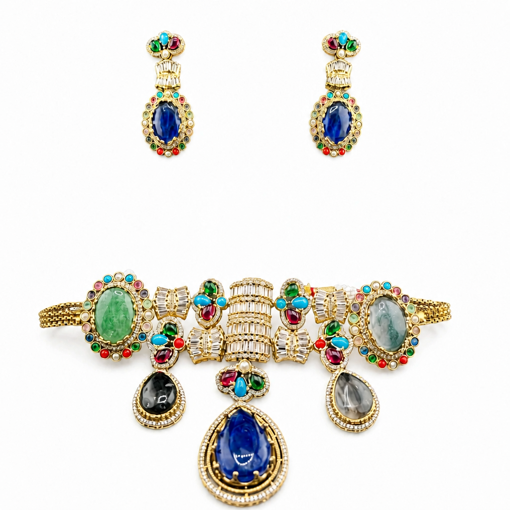 Azura Mosaic Teardrop Choker Set