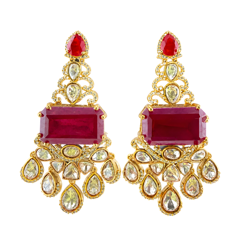 Raina Ruby Prism Chandelier Earrings