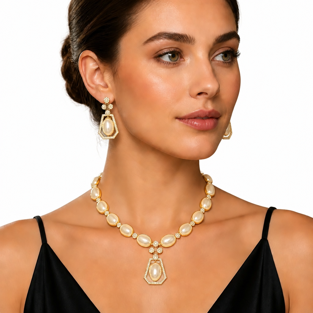 Ivara Pearl Vine Necklace Set