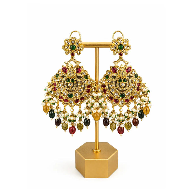 Ishani Peacock Pearl Chandbalis