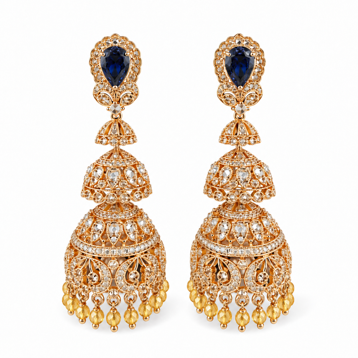 Zareen Triple-Dome Jhumkis